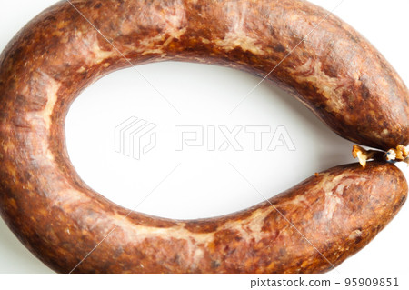 Kangal sucuk made from various spice mixtures used in Turkish cuisine, isolated on white background 95909851
