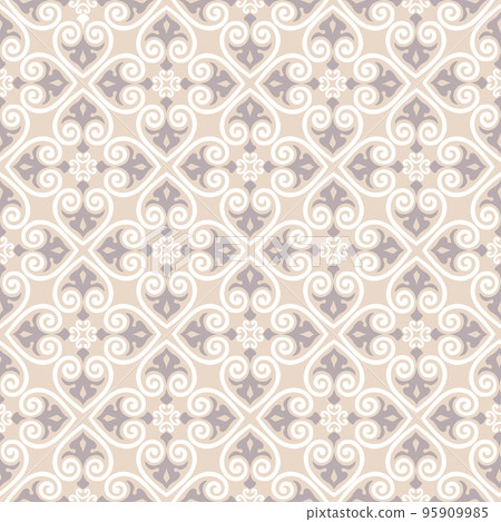 Seamless pattern with floral asian ornament. Abstract ornamental texture. Artistic diagonal flourish tile background in arab orient style Seamless pattern with floral asian ornament. Abstract ornamental texture. Artistic diagonal flourish tile background in arab orient style 95909985