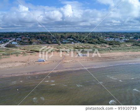 Caravan Campig beautiful landscape beach sand dunes near Melbystrand Laholm Sweden coast outdoor Lifestyle 95910739