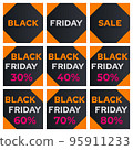 Set of Covers for Black Friday Social Media Post 95911233