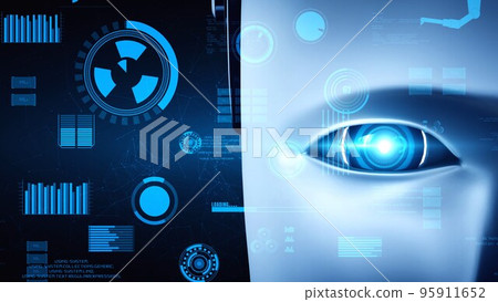 Futuristic robot artificial intelligence huminoid AI for industrial factory Futuristic robot artificial intelligence huminoid AI for industrial factory 95911652