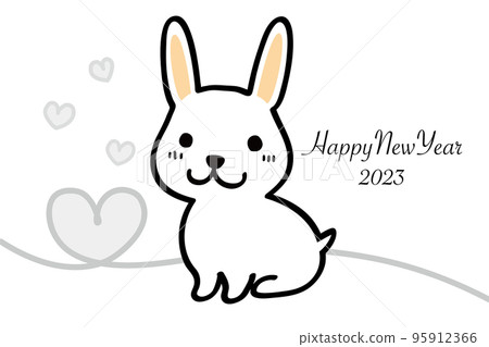 2023年新年賀卡(橫版)兔子 2023年新年賀卡(橫版)兔子 95912366