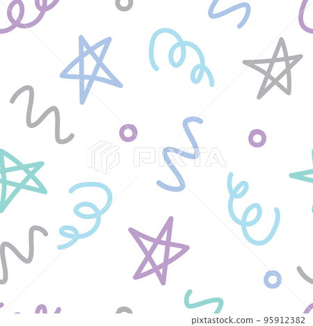 Abstract star doodle seamless pattern background for design, wrapping, template, post. Vector illustration 95912382