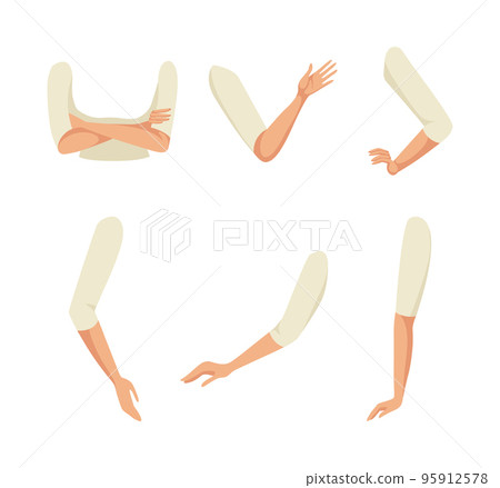 Woman Character Arms Straight and Bend as Constructor with Separated Body Part Vector Set Woman Character Arms Straight and Bend as Constructor with Separated Body Part Vector Set 95912578