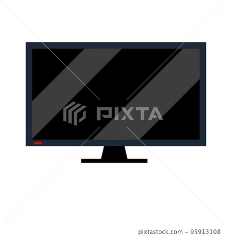 Flat television. Modern TV. Black screen. Electronic equipment and monitor Flat television. Modern TV. Black screen. Electronic equipment and monitor 95913108