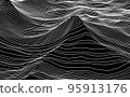 Digital surface made of lines. Abstract technology illustration. 95913176