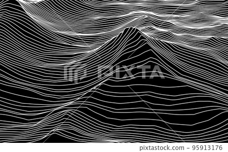 Digital surface made of lines. Abstract technology illustration. Digital surface made of lines. Abstract technology illustration. 95913176