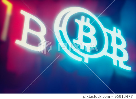 Bitcoin gold coin abstract background. Virtual cryptocurrency concept. bussiness 95913477