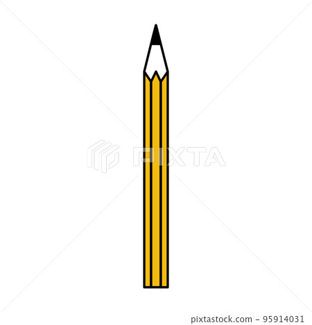 School pencil design vector illustration write tool art isolated white icon. Equipment pencil with eraser yellow color simple sign. Stationery supply wooden instrument drawing icon tool element work 95914031