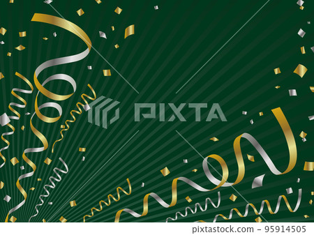 Background material green, gold and silver that looks like crackers are sticking out diagonally Background material green, gold and silver that looks like crackers are sticking out diagonally 95914505