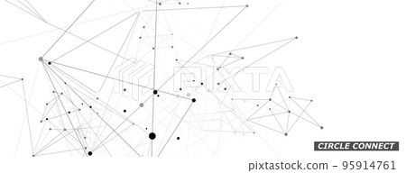 Connect triangle structure. Abstract circle banner decorative design. Modern backdrop. Simple and trendy vector. 95914761