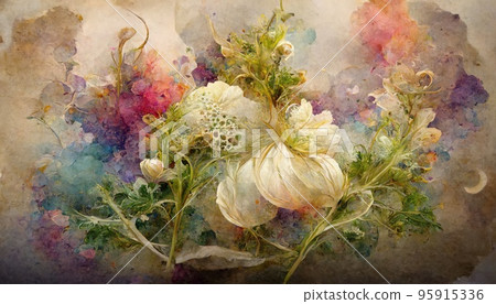 夢幻般的花朵畫 夢幻般的花朵畫 95915336