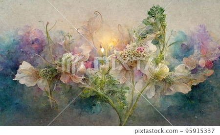 夢幻般的花朵畫 夢幻般的花朵畫 95915337