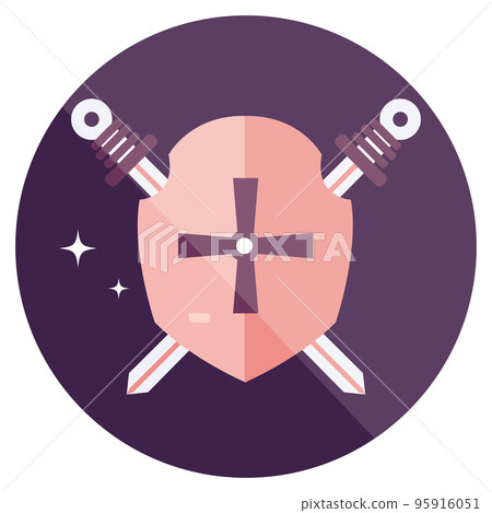 Isolated medieval shield weapon icon Vector 95916051
