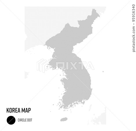 World map dot Korean Peninsula grouped by region 95916340