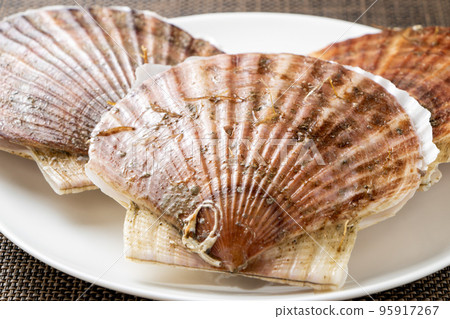 扇貝（帶殼扇貝）。 95917267