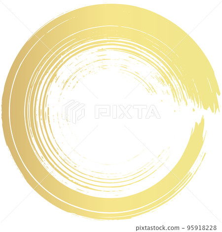 金色圓圈畫筆描邊的矢量圖解 95918228