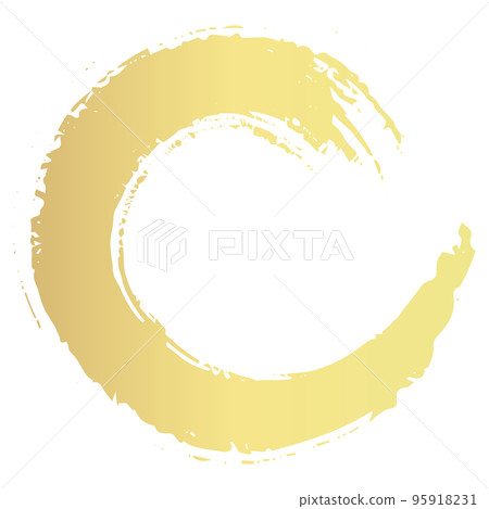 金色圓圈畫筆描邊的矢量圖解 金色圓圈畫筆描邊的矢量圖解 95918231