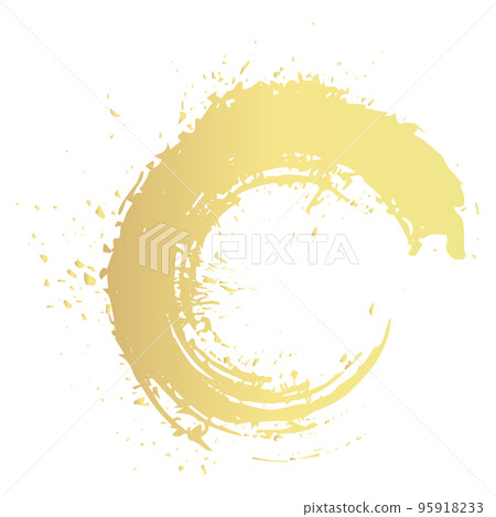 Vector illustration of a golden circle brush stroke 95918233