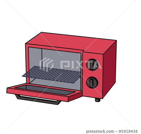 Illustration of an open toaster diagonal Illustration of an open toaster diagonal 95918438
