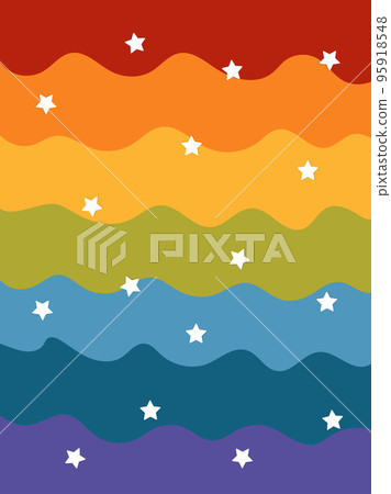 Rainbow striped background in pastel colors. Rainbow and stars. Vector illustration Rainbow striped background in pastel colors. Rainbow and stars. Vector illustration 95918548