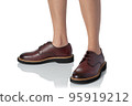 Men wearing leather shoes standing pose of side view isolated on white background 95919212