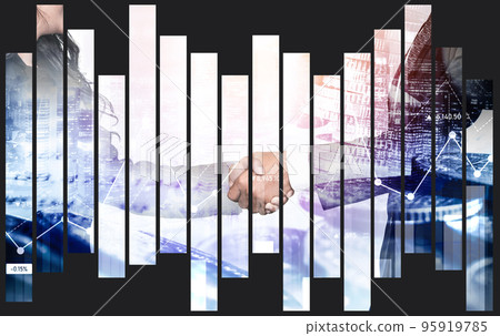 Business handshake on finance prosperity and money technology asset background Business handshake on finance prosperity and money technology asset background 95919785
