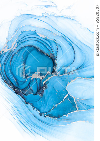 Marble ink abstract art from meticulous original painting abstract background 95920307