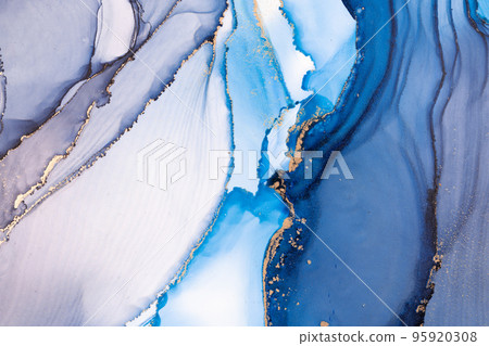 Marble ink abstract art from meticulous original painting abstract background 95920308