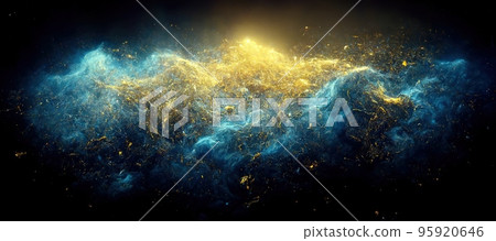Spectacular digital art 3D illustration iridescent nebula background. Spectacular digital art 3D illustration iridescent nebula background. 95920646