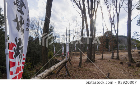 Kokura Castle ruins second enclosure lined with banners / Tokigawa Town, Hiki County, Saitama Prefecture [Hiki Castle Ruins] 95920807