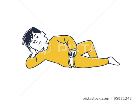 男人因缺乏運動而懶惰是生病的徵兆 95921242