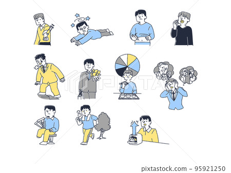 A set of illustrations related to the treatment and prevention of diseases Diabetes and lifestyle-related diseases 95921250