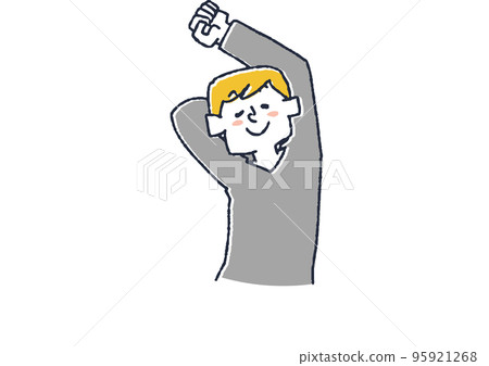 一個人伸展與視疲勞和眼部疾病有關的插圖 95921268