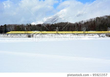 Dr. Yellow running at the snowy foot of Mt. Ibuki 95921357