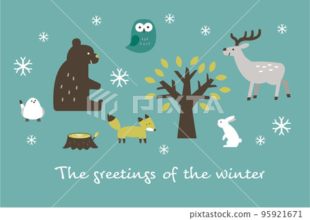 Postcard template for visiting in winter 95921671