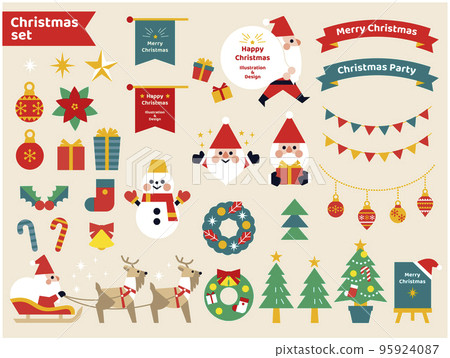 可愛的聖誕物品套裝 95924087