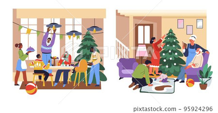 Christmas holidays spent with family at homes 95924296