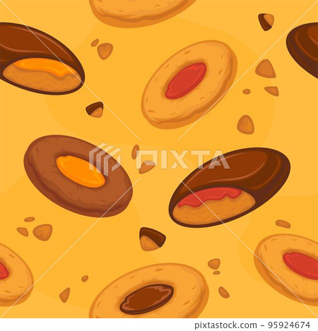 Cookies and biscuits with chocolate and cream Cookies and biscuits with chocolate and cream 95924674