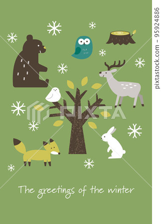 Postcard template for visiting in winter 95924886