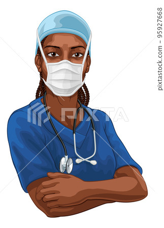 Black Woman Doctor Nurse Medical Professional Mask 95927668