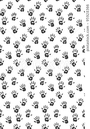 Cute cartoon handprints, seamless pattern - Stock Illustration ...