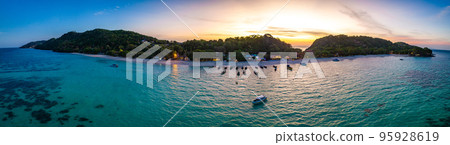 Aerial view of Laem Tong Beach or Laemtong bay in koh Phi Phi, Krabi, Thailand 95928619