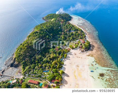 Aerial view of Laem Tong Beach or Laemtong bay in koh Phi Phi, Krabi, Thailand Aerial view of Laem Tong Beach or Laemtong bay in koh Phi Phi, Krabi, Thailand 95928695