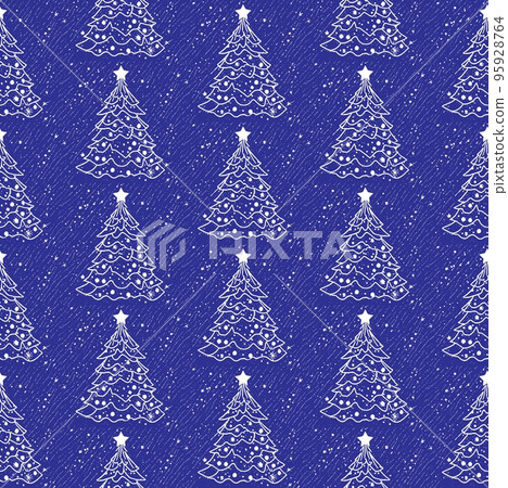 Seamless Christmas tree pattern, festive colors, vector 95928764
