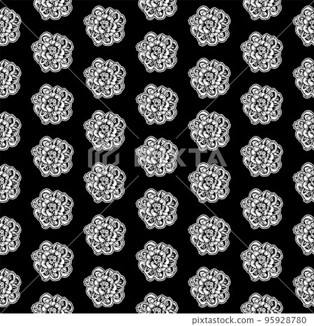 Seamless vector hand drawn patern made of carnation flowers Seamless vector hand drawn patern made of carnation flowers 95928780