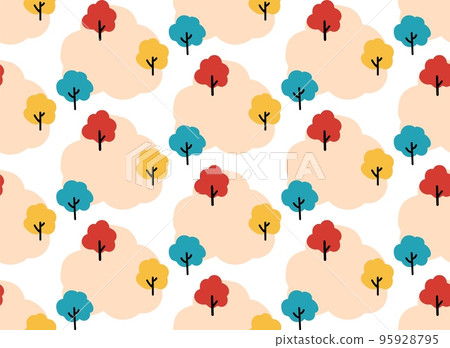 Seamless vector pattern made of autumn trees 95928795