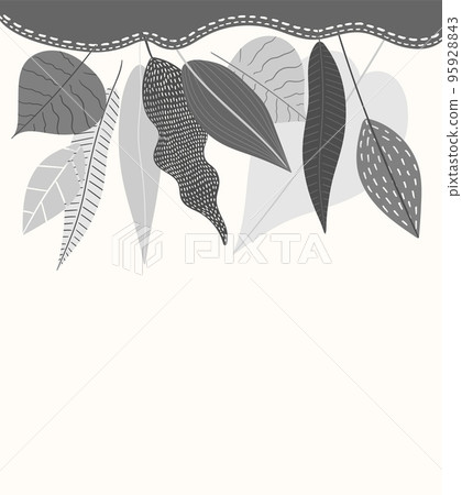 Postcard, banner with autumn leaves, space for text 95928843