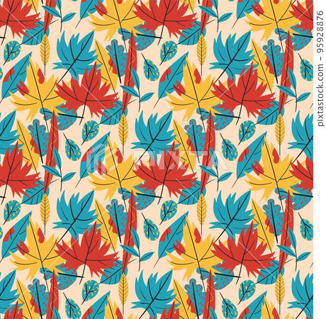 Seamless vector pattern made of autumn leaves 95928876