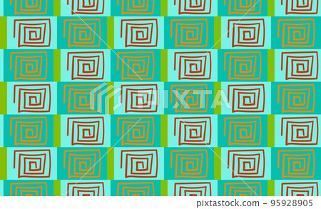 Seamless vector pattern made of cartoon spirals 95928905